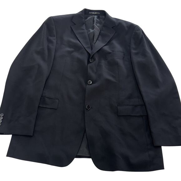 Hugo Boss Blazer Jacket Mens 42R Black Rossellini Movie Wool Sport Coat Wool - Picture 1 of 9